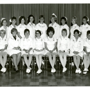 Intensive Care Nursing Course Graduates, 1970. Back row, left to right: S. Johnson, L. Bourbeau, H. Burchett, J. Clarke, C. Doern, V. Gembey, E. McGrath, N. Papineau, S. Buchanan, H. Epp, and B. McInnes; front row, left to right: V. Pedersen, N. Keeling, H. Hudson, S. Spilak, S. Lui, G. Gibney, A. Takchuk, and B. Ariss. Not pictured: D. McLaren, M. Johnson, G. Olson, C. Miller, R. Tayaban, P. Butler, R. Johnston, F. Chantler, P. Eiler, P. DeNeveu, M. Norton, M. Hill, J. Brewe, M. Bedard, L. Condon, J. Hartley, A. Houston, B. Chenevert, and R. Dwyer.
