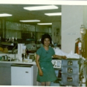 ICU nurse with emergency cart, 1969