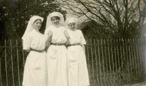 Three Nursing Sisters, including Alfreda Jean Attrill [right] in Buxton, England