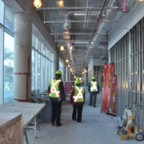 Construction of new HSC Women's Hospital, 2014, interior outpatient clinics. HSC Communications