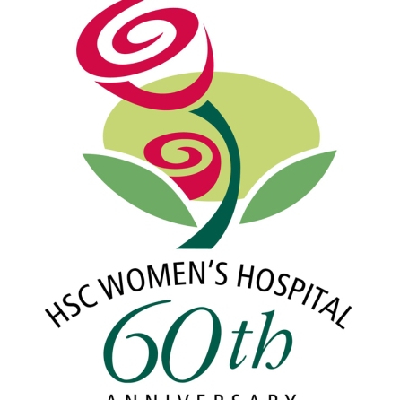 60th anniversary rose and rose bud graphic designed by Cam Walker, 2010. HSC Archives/Museum